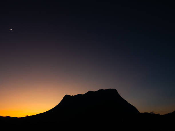 istock Silhouette Mountain with Little Moon 1318953682