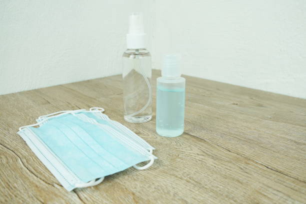 istock Surgical Mask with alcohol gel and spray 1318955139