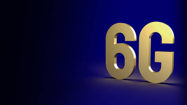 istock gold 6g on blue background for technology communications concept 3d rendering 1318963102