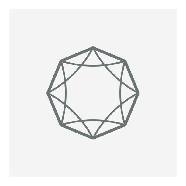 illustrazioni stock, clip art, cartoni animati e icone di tendenza di icona del vettore gemma - gem jewelry hexagon square
