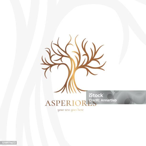 Logogram Tree Tree Emblem On A White Background Modern Illustration Isolated Vector ...