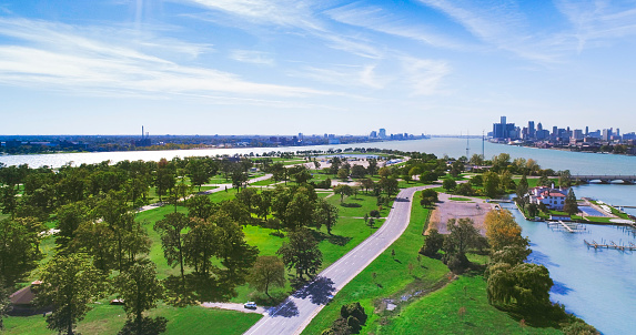 Belle Isle park in Detroit , Aerial view