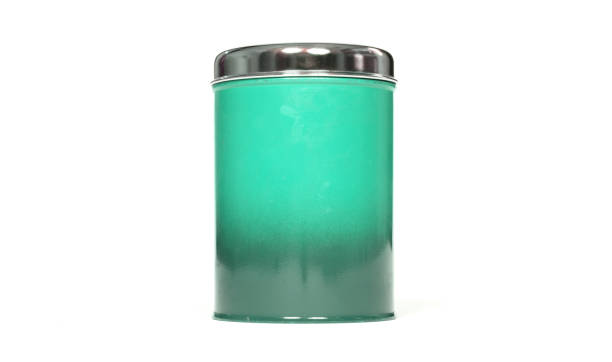 istock Old green tin can, isolated on white background 1318979362