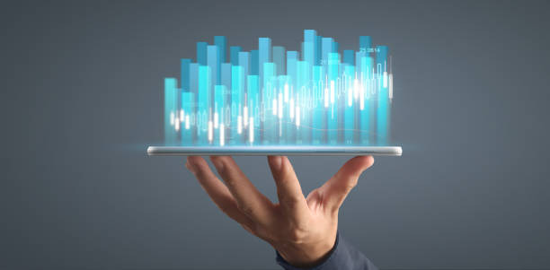 istock Plan graph growth increase of chart positive indicators in his business on tablet 1318980883