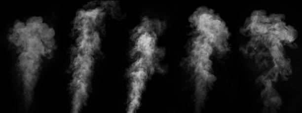 istock Set of different fog or smoke on a black background. Abstract background, design element 1318980896