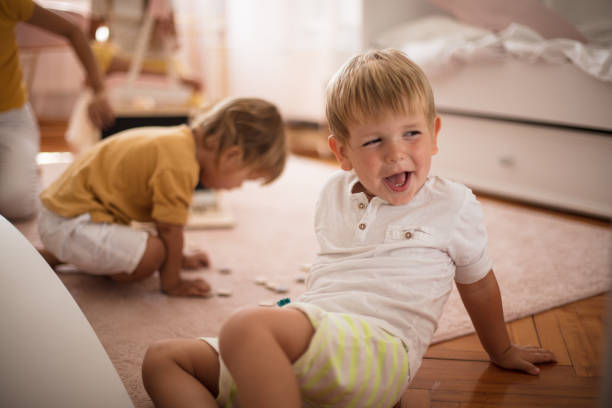 istock Happy Little boy in bedroom. 1318983168
