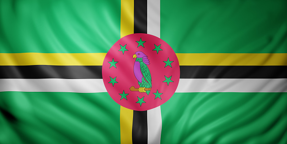 3d rendering of a national Dominica flag