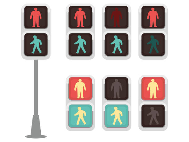 歩行者信号のイラスト - 赤信号点のイラスト素材／クリップアート素材／マンガ素材／アイコン素材
