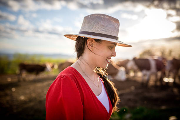 Beautiful young woman farmer