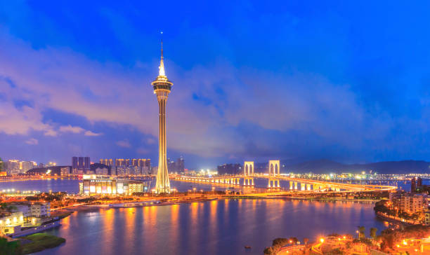 istock Macao Landmark Twilight Night Cityscape 1318995563