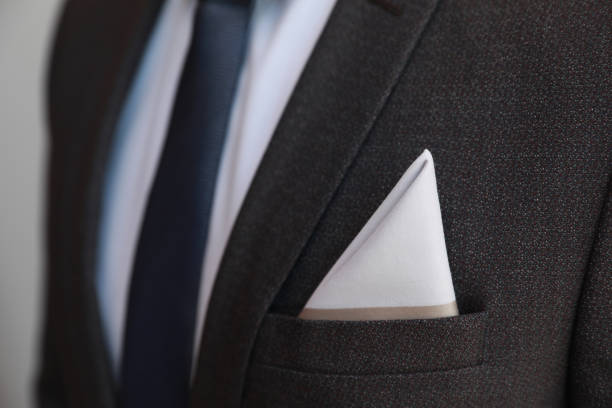 istock Man with handkerchief in suit pocket, closeup view 1318999607