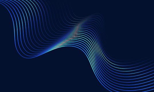 Bright poster with dynamic waves. Vector illustration stock illustration