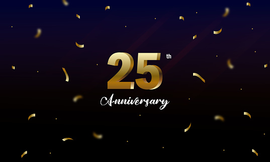 25 years anniversary vector banner template, anniversary background. stock illustration