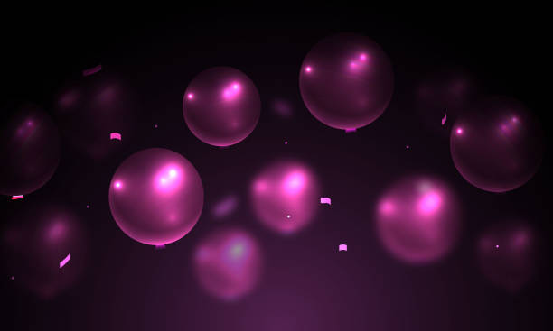 istock Flying dark color Balloons background. stock illustration 1319003307