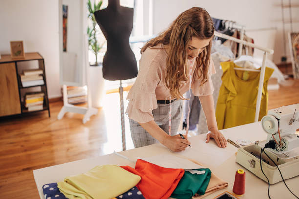 istock Female fashion designer working 1319004993