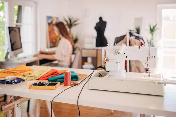 istock Female fashion designer working on computer 1319007617