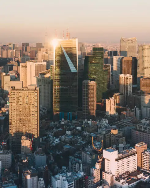 Sunset view of Tokyo Skylines.Tokyo is both the capital and largest city of Japan.