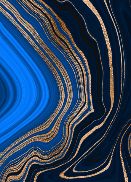 istock Gold marble design. A beautiful combination of dark blue marble and gold. Chic gold marble backdrop. 1319016606