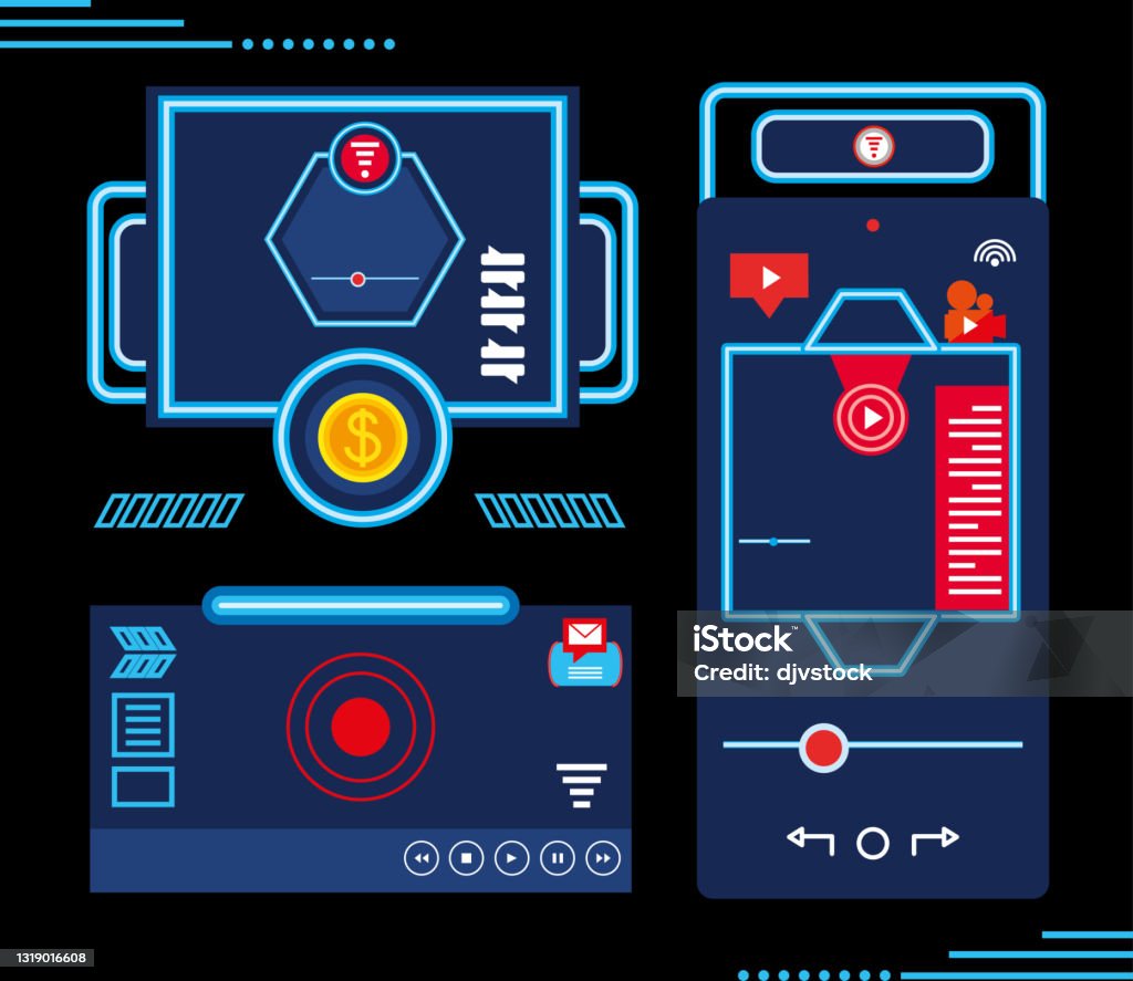 Stream Loading Screen Set Streaming Screen Set Stock Illustration - Download Image Now ...