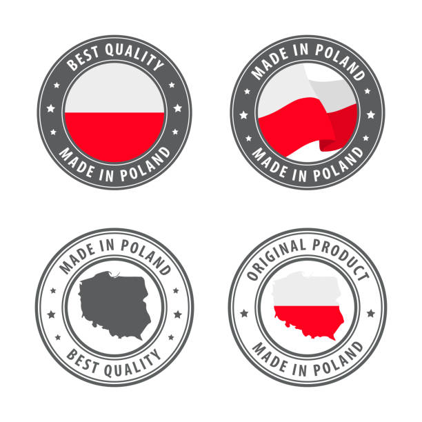 Made in Poland - set of labels, stamps, badges, with the Poland map and flag. Best quality. Original product. Made in Poland - set of labels, stamps, badges, with the Poland map and flag. Best quality. Original product. Vector illustration family planning together stock illustrations