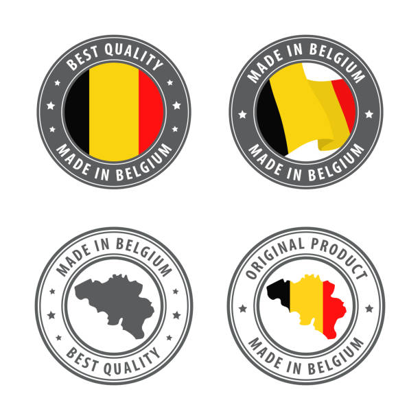 Made in Belgium - set of labels, stamps, badges, with the Belgium map and flag. Best quality. Original product. Made in Belgium - set of labels, stamps, badges, with the Belgium map and flag. Best quality. Original product. Vector illustration family planning together stock illustrations