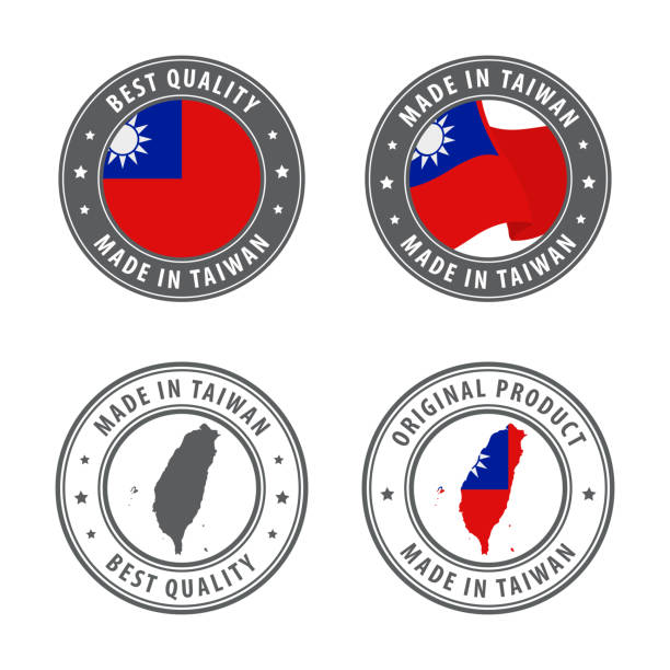 Made in Taiwan - set of labels, stamps, badges, with the Taiwan map and flag. Best quality. Original product. Made in Taiwan - set of labels, stamps, badges, with the Taiwan map and flag. Best quality. Original product. Vector illustration family planning together stock illustrations