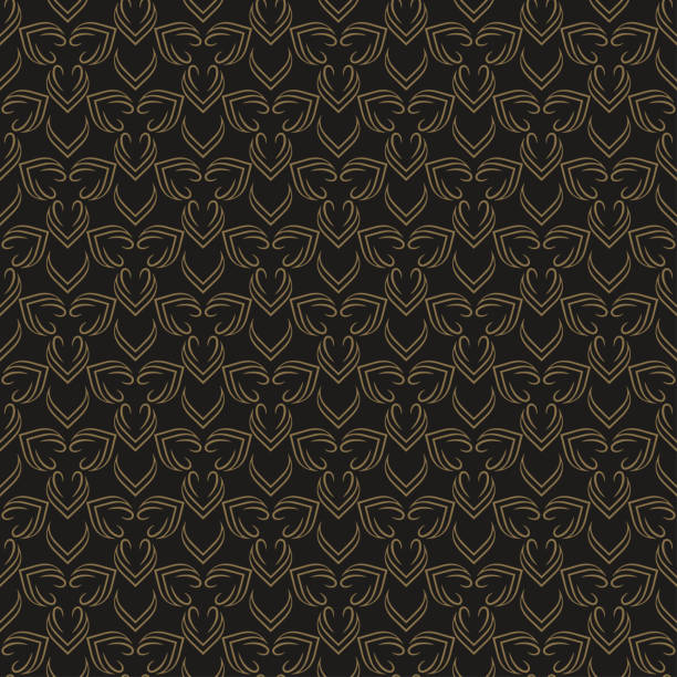 ilustrações de stock, clip art, desenhos animados e ícones de dark background pattern with floral ornaments on a black background, trendy wallpaper. seamless pattern, texture. vector image - abstract backgrounds carpet close up