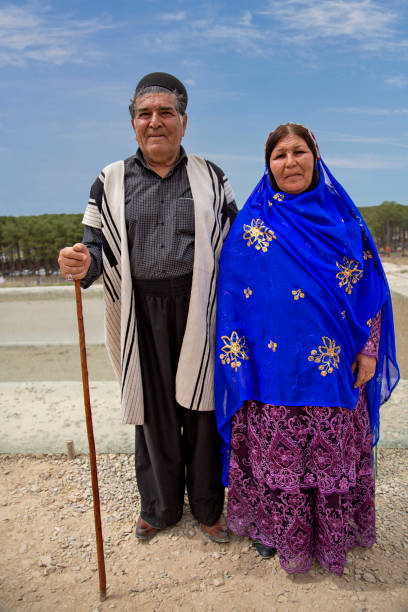 ethnic couple, shiraz, iran - headscarf islam senior adult east imagens e fotografias de stock