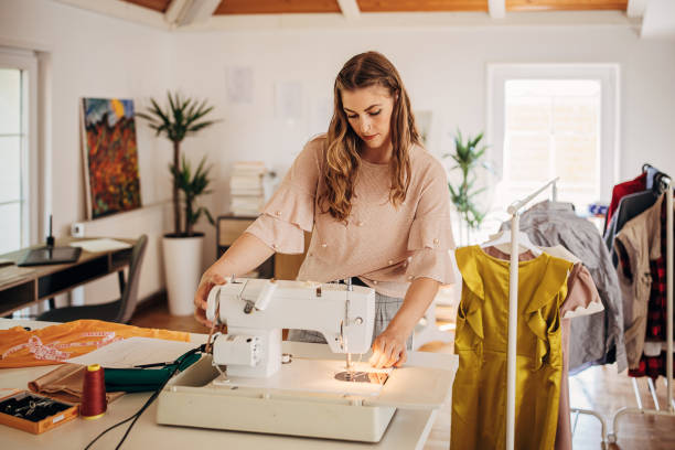 Female fashion designer in her workshop