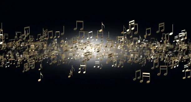 Photo of Gold Musical Notes Floating