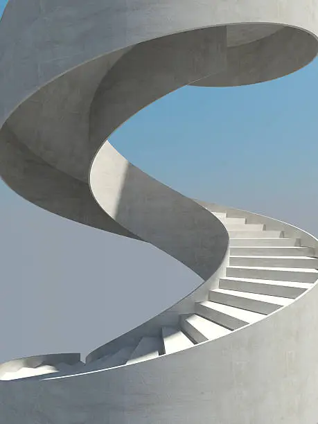 Photo of Modern architecture in spiral white staircase