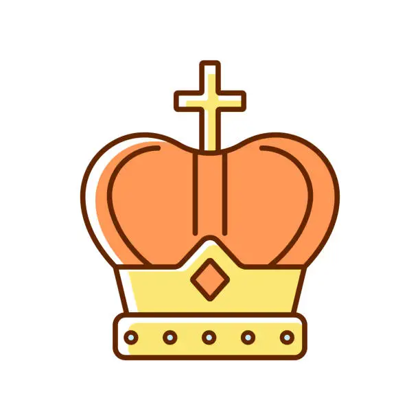 Vector illustration of Royal crown RGB color icon
