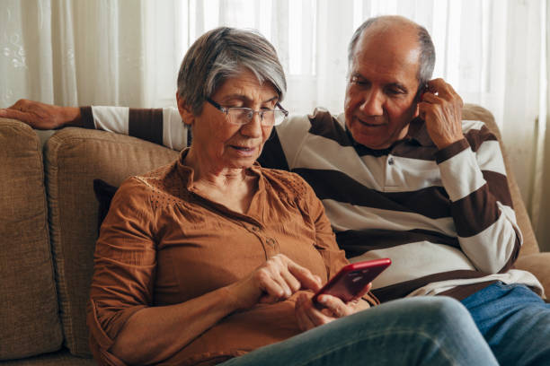 istock Turkish senior Couple using cell phone 1319024542