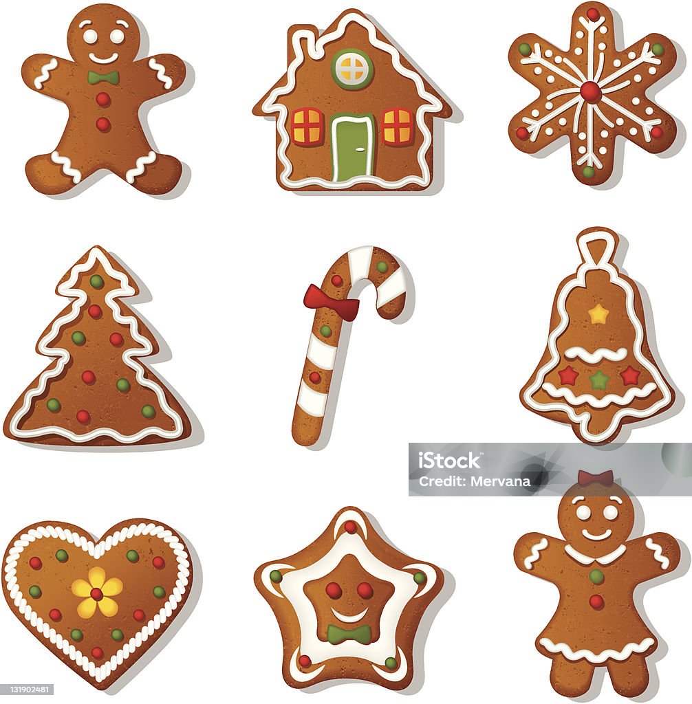 Gingerbread cookies Illustration with gingerbread cookies Christmas stock vector