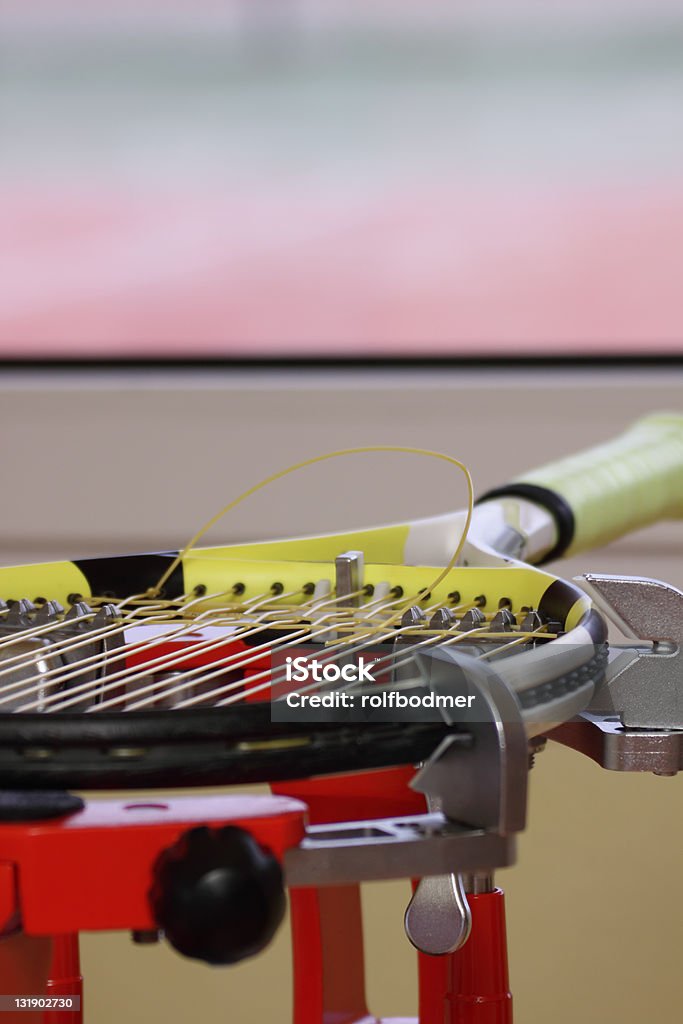 Теннис restring - Стоковые фото Теннисная ракетка роялти-фри