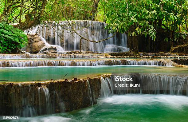 A Photograph Of Kuang Xi Waterfall In Luangprabang Laos Stock Photo - Download Image Now