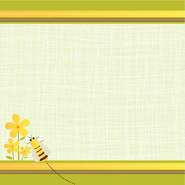 Vector illustration of Cute frame with daisies and bee