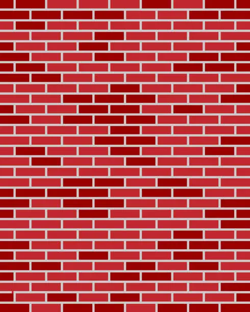 Vector illustration of Red brick wall background texture graphic design.