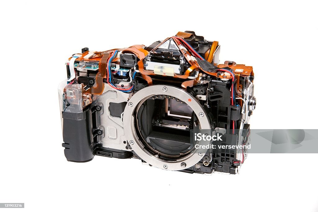 DSLR caméra corps avec couvre de réduction - Photo de Appareil photo libre de droits