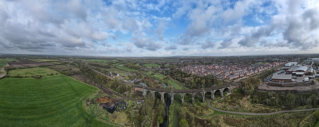 nine arches viaduct aerial view with a dji mavic air 2