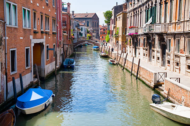 istock canal, boats and bridge in Venice 131903739
