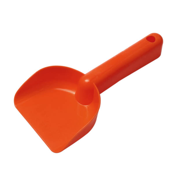 istock Red plastic shovel isolated on white background 1319045439