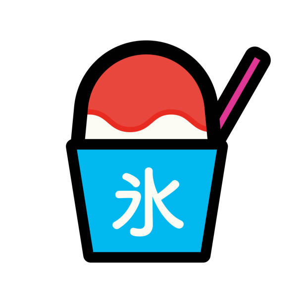 ilustrações de stock, clip art, desenhos animados e ícones de clip art of simple and cute shaved ice - japanese maple