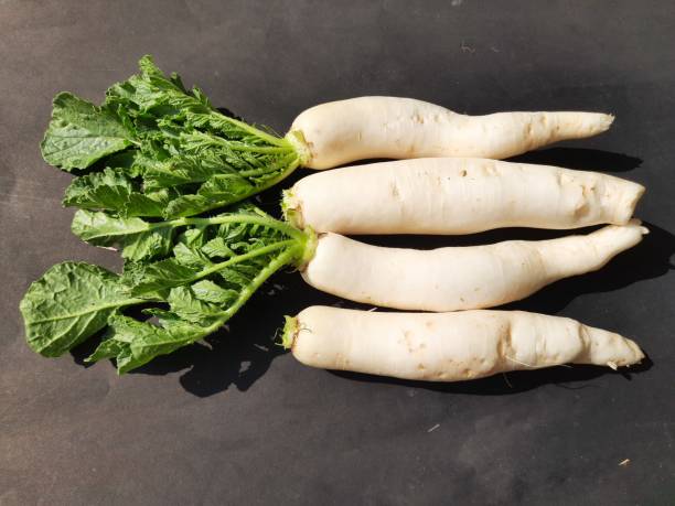 istock sativus with leaves in black background. 1319056102