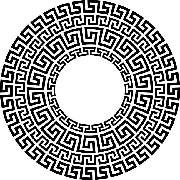 греческий круглый орнамент - classical greek stock illustrations