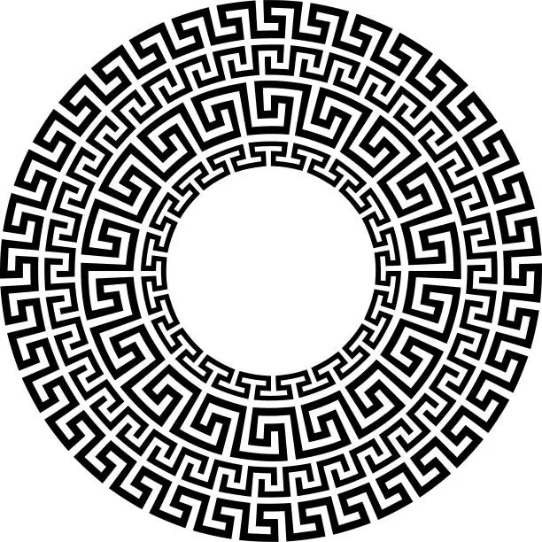 Vector illustration of greek round ornament