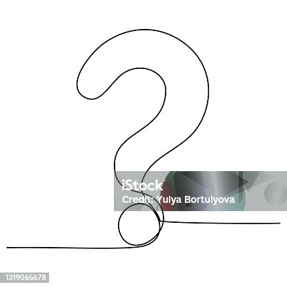 istock Question Mark continuous line one line drawing isolated vector illustration 1319065678