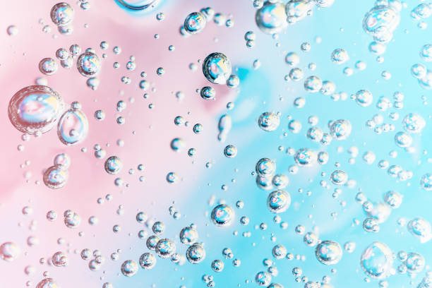 istock Close up macro Aloe vera gel cosmetic texture yellow background with bubbles 1319068736
