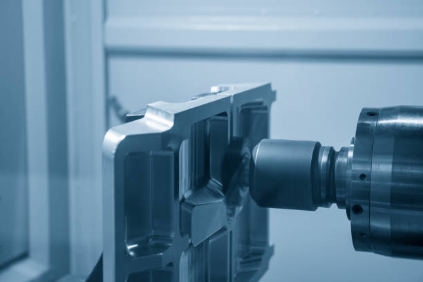 istock The horizontal CNC milling machine cutting the mold parts. 1319069975