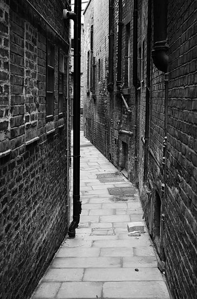 istock Black and white backstreet in Liverpool 131907201